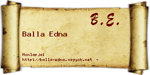 Balla Edna névjegykártya